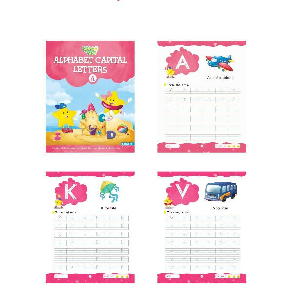 Rising Star Alphabet Capital & Small Letter Writing Practice Books Set for Kids| Set of 3| Ages 3-6 Years | Grocsy