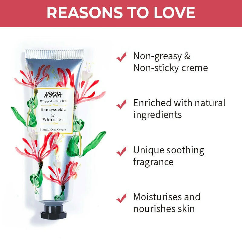 Nykaa Honey Suckle & White Tea Hand & Nail Creme | Grocsy