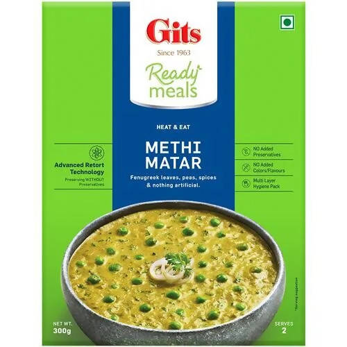 Gits Ready Meals Heat & Eat Methi Matar | Grocsy
