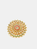 Ruby Raang Gold Polished Multi-Color Maharani Cocktail Ring | Grocsy