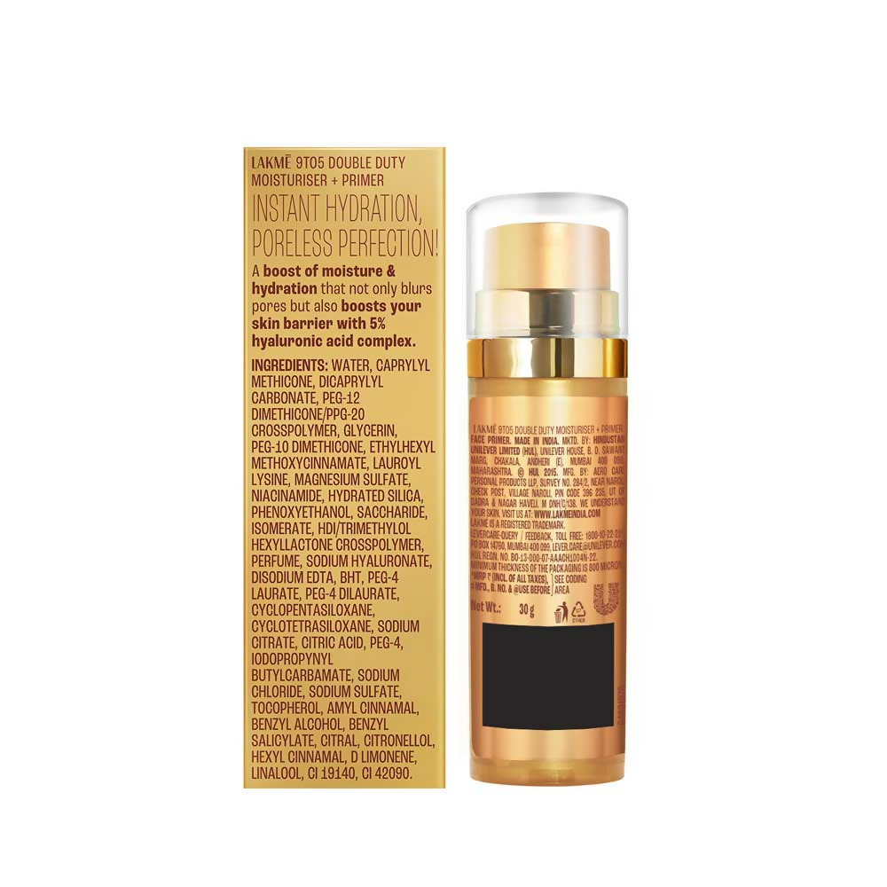 Lakme 9to5 Double Duty Moisturiser + Primer | Grocsy