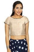 Aastha Fashion Women's Off White Art Silk Designer Party Wear Readymade Blouse | Grocsy