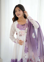 Joban Fashion Onion Pink Kurta Set Organza Sequin Embroidery Work | Grocsy