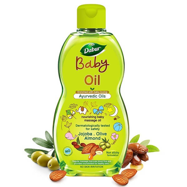 Dabur Baby Oil Enriched With Baby Loving Ayurvedic Oils | Grocsy