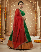 Teeya Creation New Womens Latest Embroidered Designer Lehenga Choli Set - Green | Grocsy