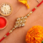 Kundan Rakhi With Dry Fruits & Besan Laddoos | Grocsy