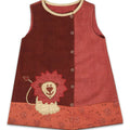 Mhyssa Amara Lion Patch Sleeveless A-line Maroon Frock | Grocsy