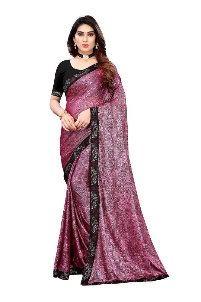 Vamika Pink Malai Silk Embroidery Saree | Grocsy