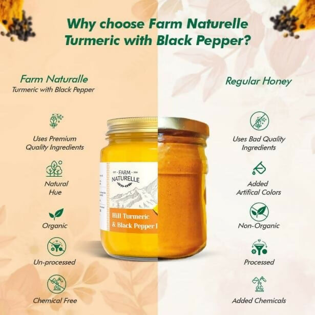 Farm Naturelle Mountain Turmeric Powder High Curcumin with Black Pepper | Grocsy