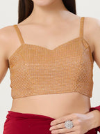 Joban Fashion Women Polyester Copper Stitched Blouse | Grocsy