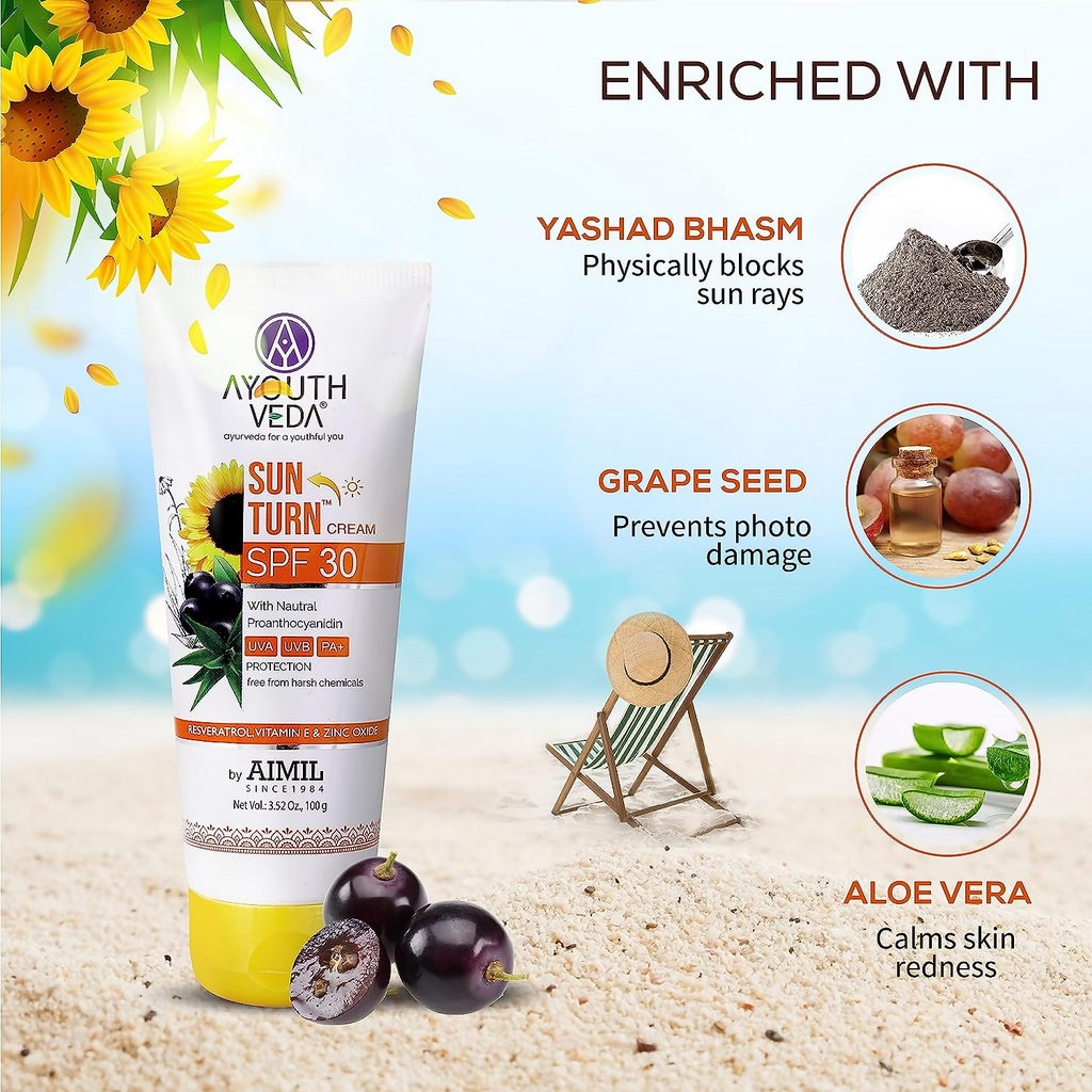 Ayouthveda Sunturn Cream With SPF 30 | Grocsy