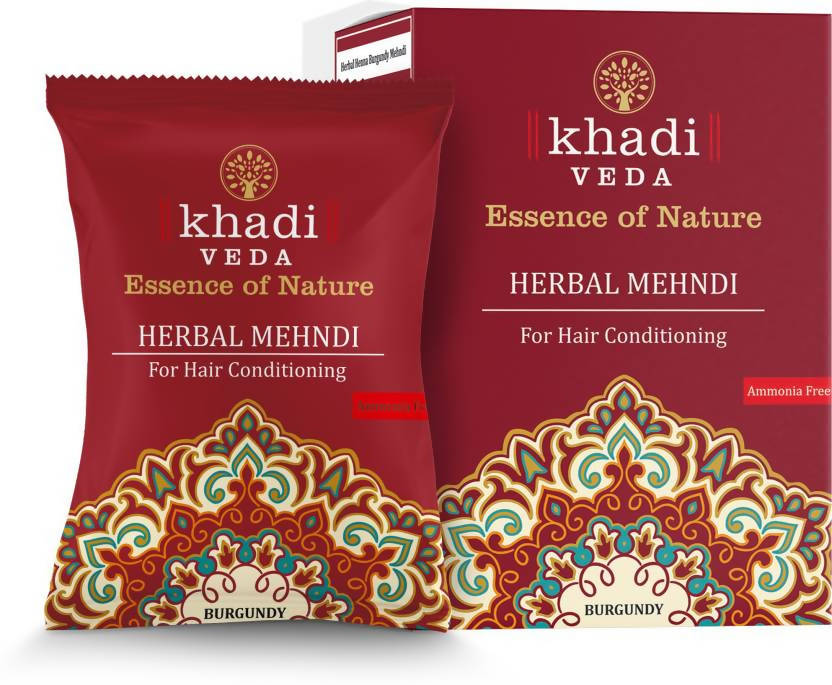 Khadi Veda Burgundy Herbal Mehndi For Hair Conditioning | Grocsy