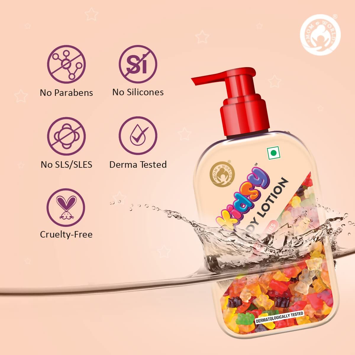 Mom & World Kidsy Gummies Moisturising Body Lotion | Grocsy