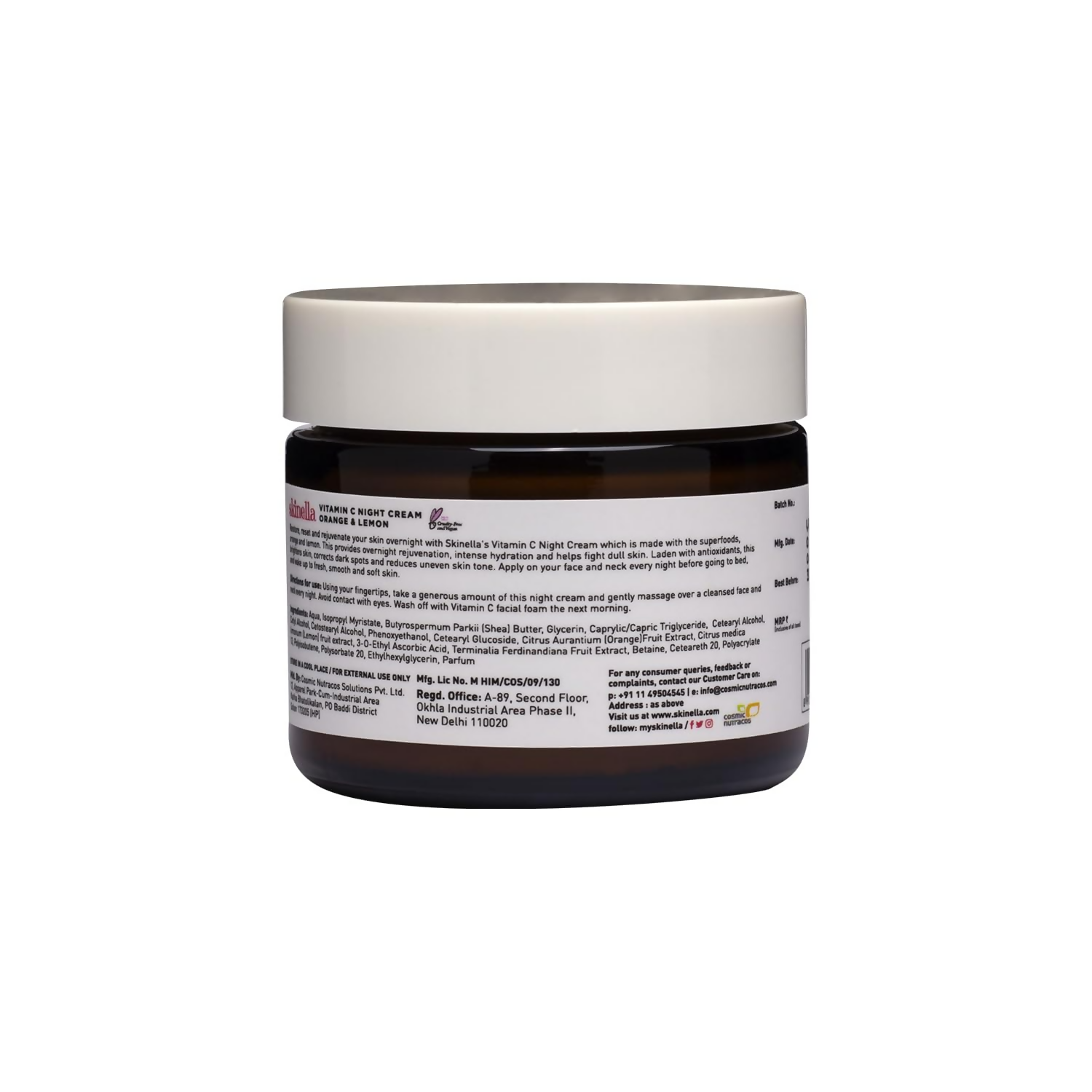 Skinella Vitamin C Night Cream-Orange Lemon | Grocsy