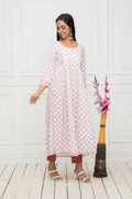 Myshka Women White Floral Rayon Straight Round Neck Kurtas | Grocsy