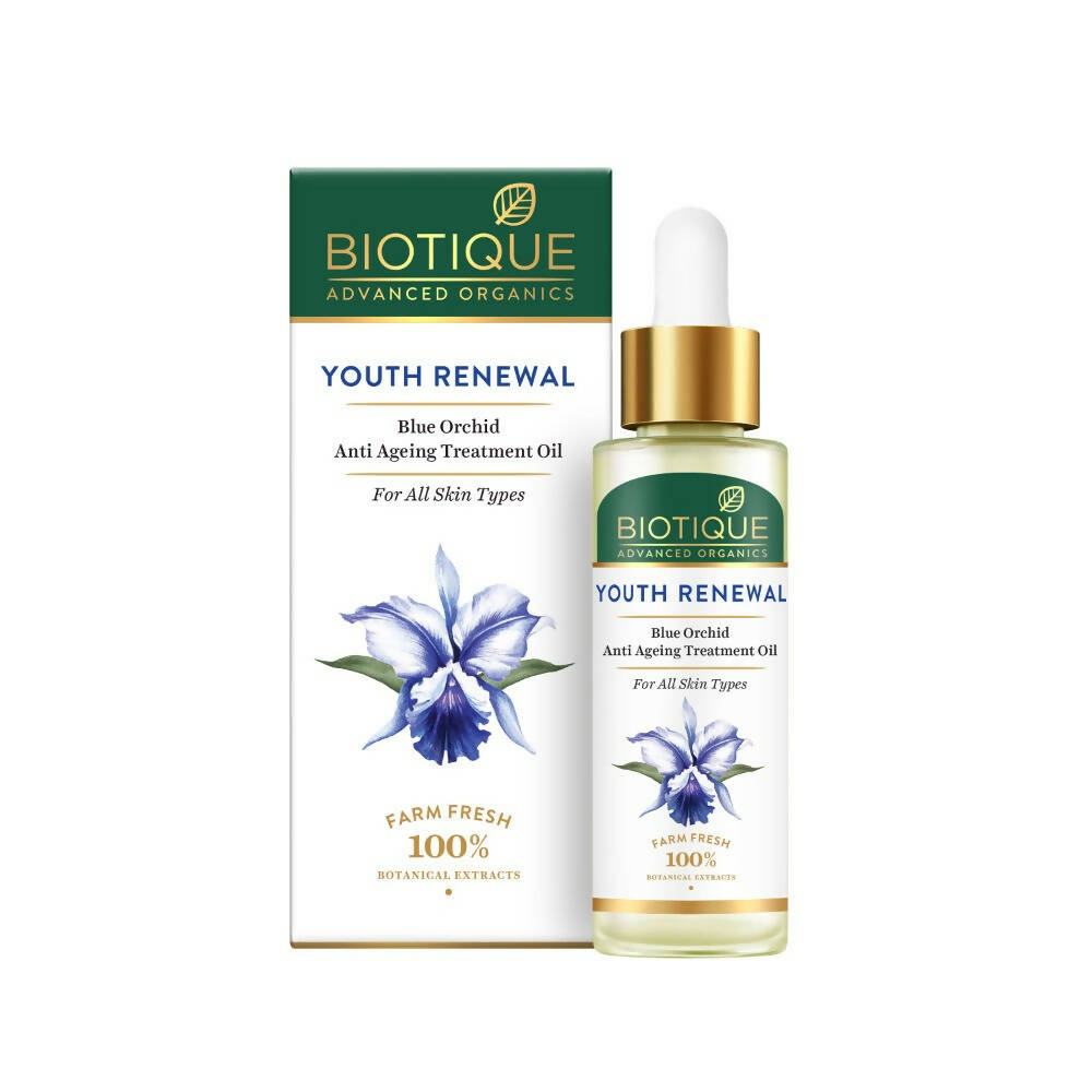 Biotique Advanced Organics Youth Renewal Blue Orchid Anti Ageing Treatment Oil | Grocsy