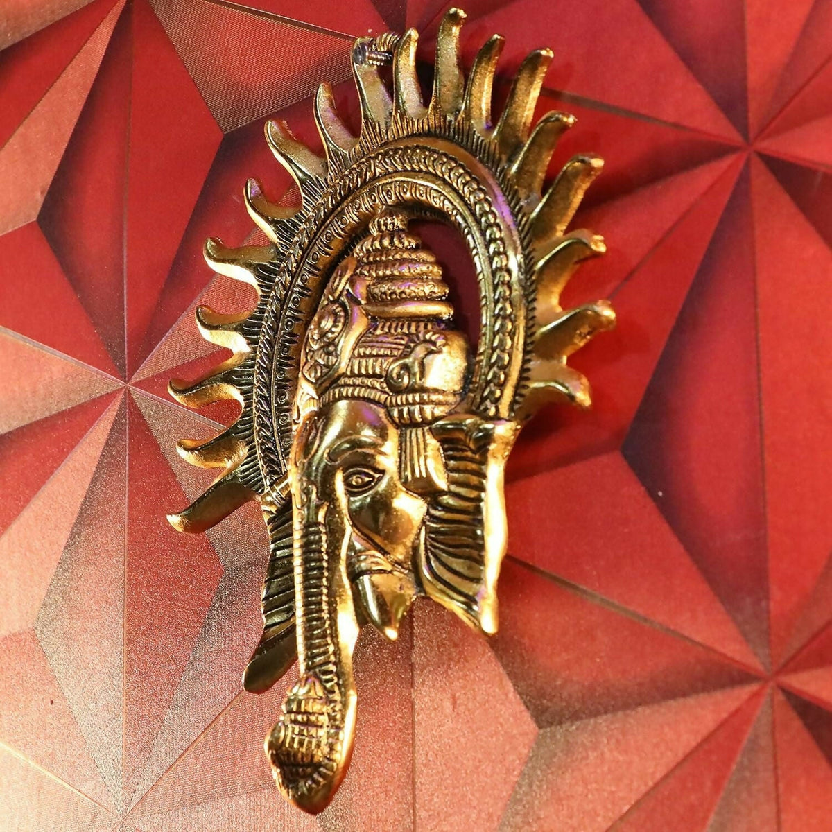 KridayKraft Metal Ganesha ji Statue, Ganpati Wall Hanging Sculpture Lord Ganesh Idol
