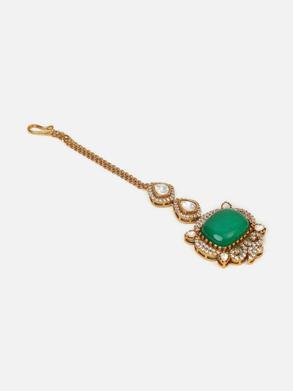 Ruby Raang Green Kundan Tikka | Grocsy