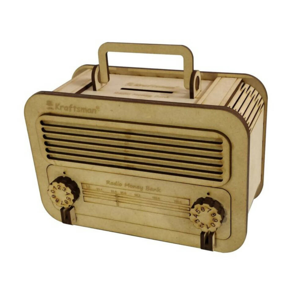 Kraftsman Wooden Money Safe For Kids And Adults | Make In India | Classic Radio Style | Grocsy