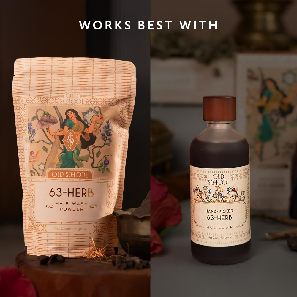 Old School Rituals 63-Herb Hair Wash Powder Natural Shampoo Powder with 35 Dry Herbs & 28 Fresh Herbs | Grocsy