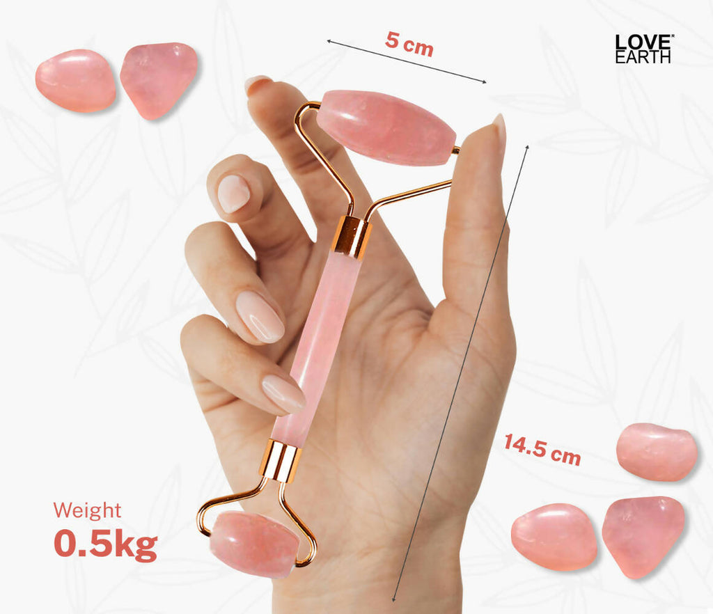 Love Earth Rose Quartz Face Roller | Grocsy