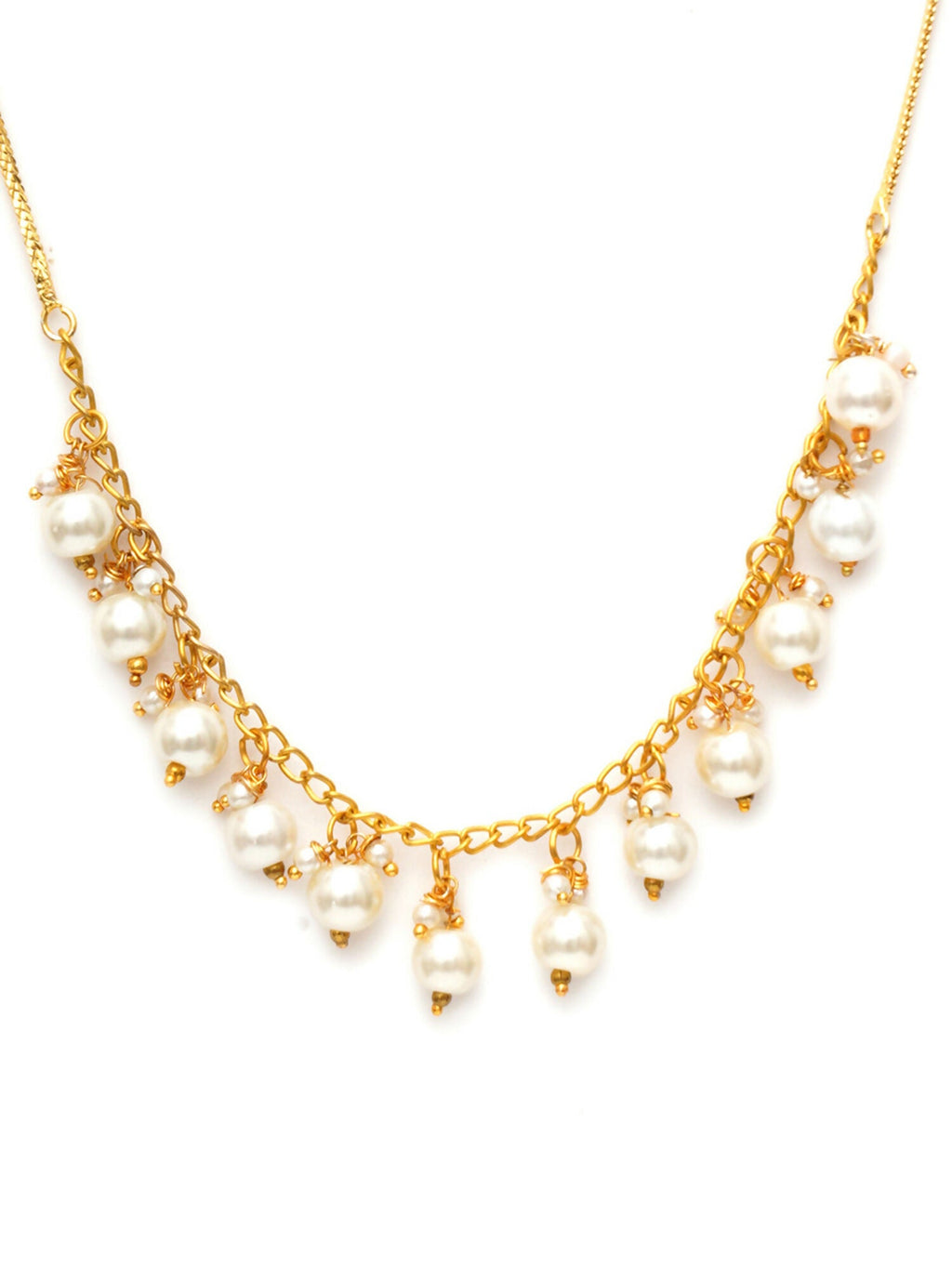 Golden Pearl Neckpiece (Gold) - Ruby Raang | Grocsy
