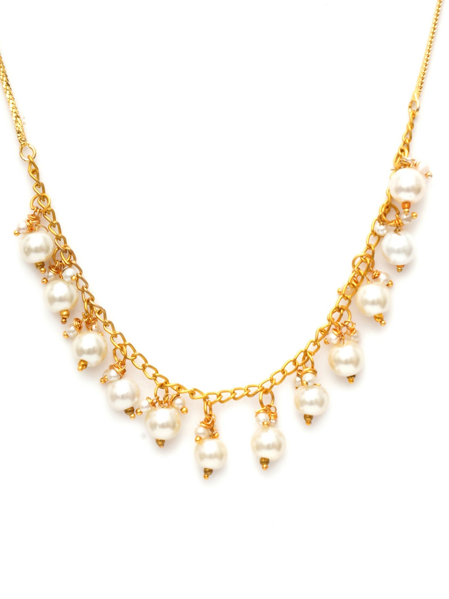 Golden Pearl Neckpiece (Gold) - Ruby Raang | Grocsy