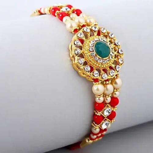 American Diamond Motif Style Rakhi | Grocsy