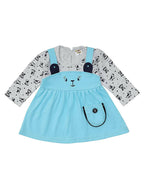 NammaBaby Baby Girl's A-Line Mini Frock Dress - Blue Grey | Grocsy