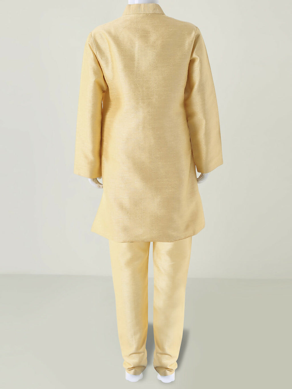 Joban Fashion Kids Island Elegant Box Sequence work Nehru Jacket Full Sleeves Kurta, Pyjama Set - Golden | Grocsy