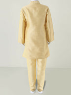 Joban Fashion Kids Island Elegant Box Sequence work Nehru Jacket Full Sleeves Kurta, Pyjama Set - Golden | Grocsy
