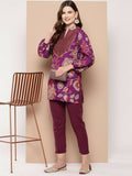 Ahalyaa Women's Traditional wear Tunic - Purple | Grocsy