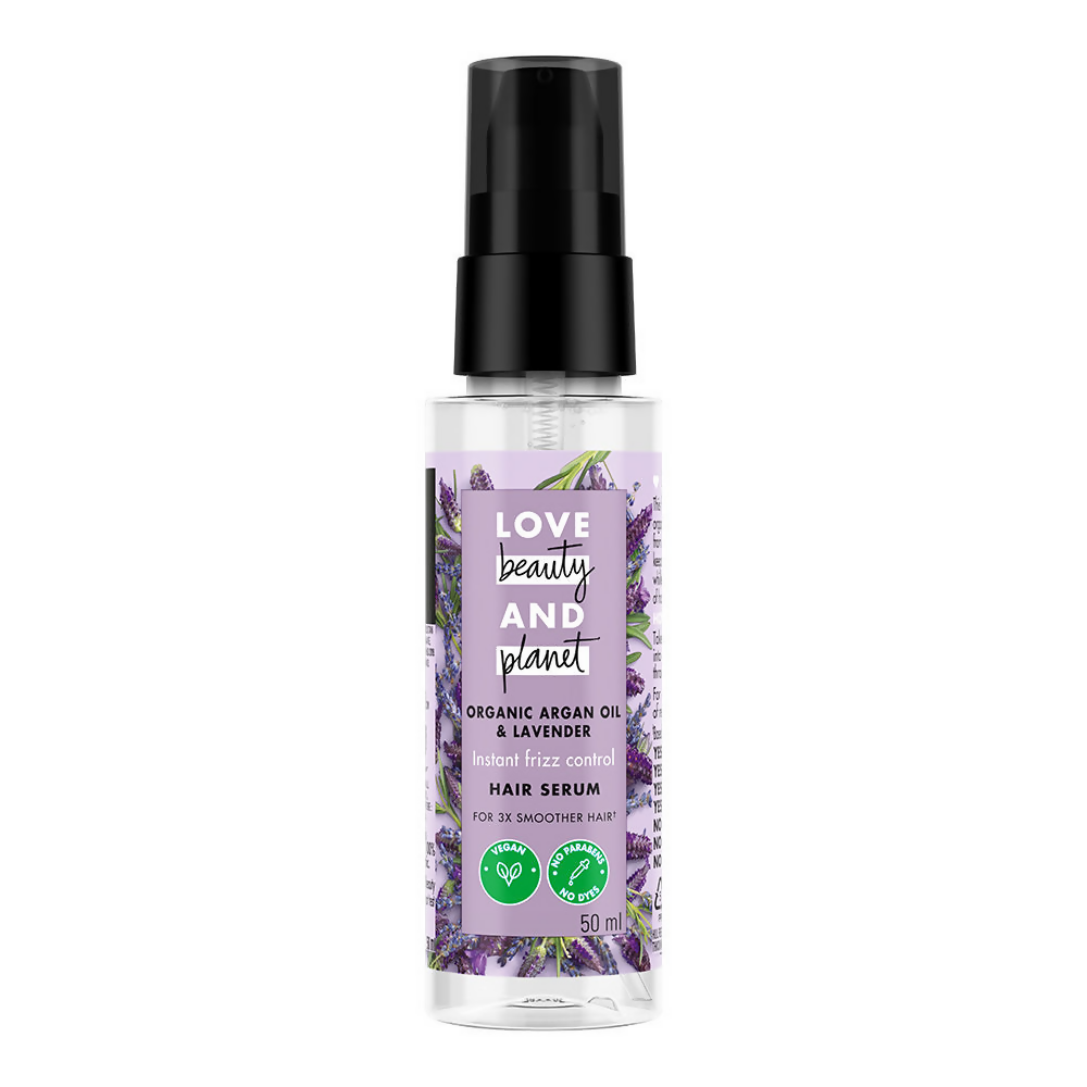 Love Beauty And Planet Argan Oil And Lavender Anti Frizz Shampoo Conditioner & Hair Serum Combo | Grocsy