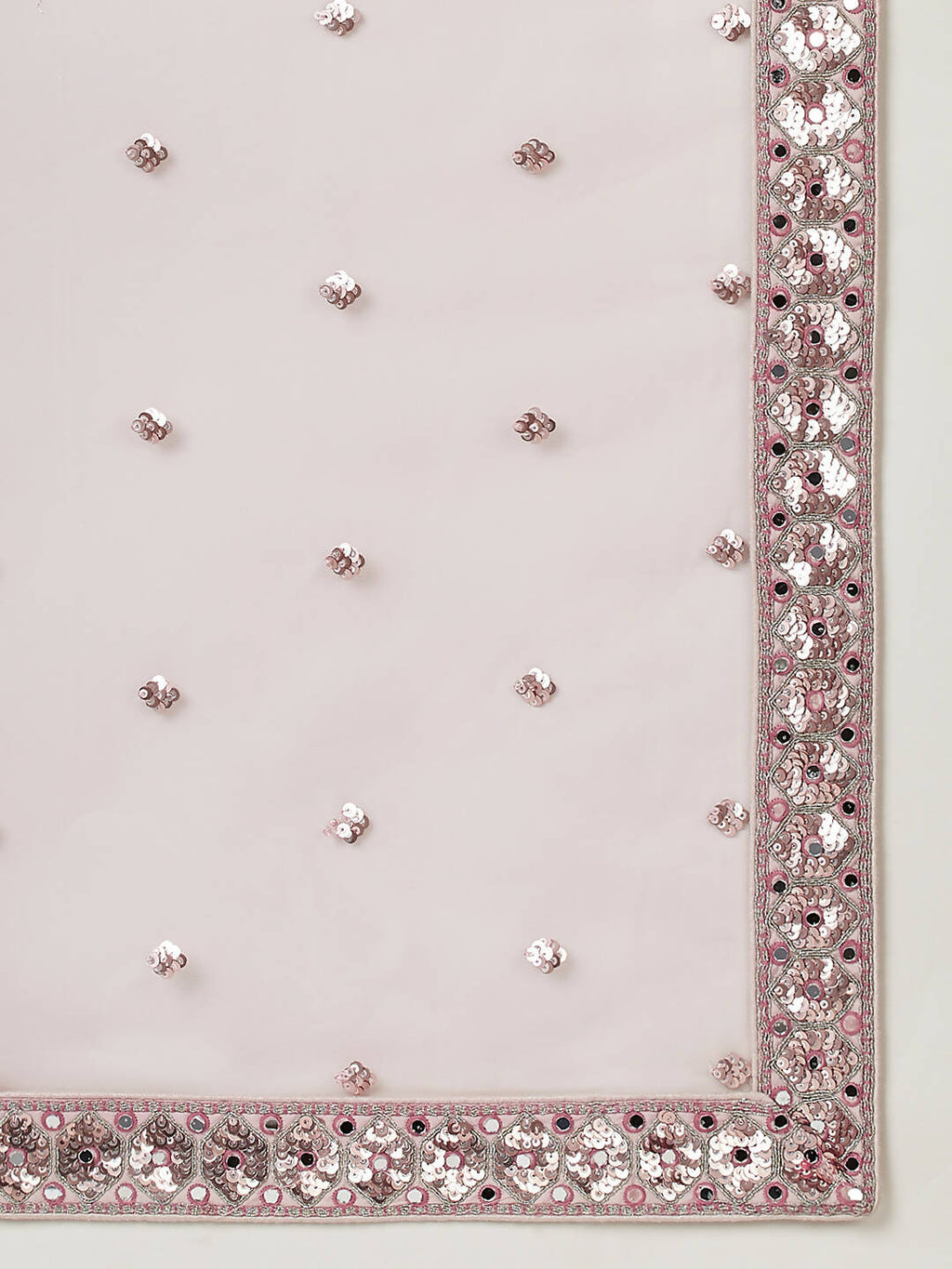 House of Panchhi Rose Gold Net Mirror & Sequinse embroidery Lehenga choli & Dupatta | Grocsy