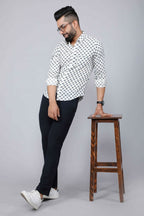 Miravan Men's Grey Floral Print Comfort Cotton Casual Shirt | Grocsy