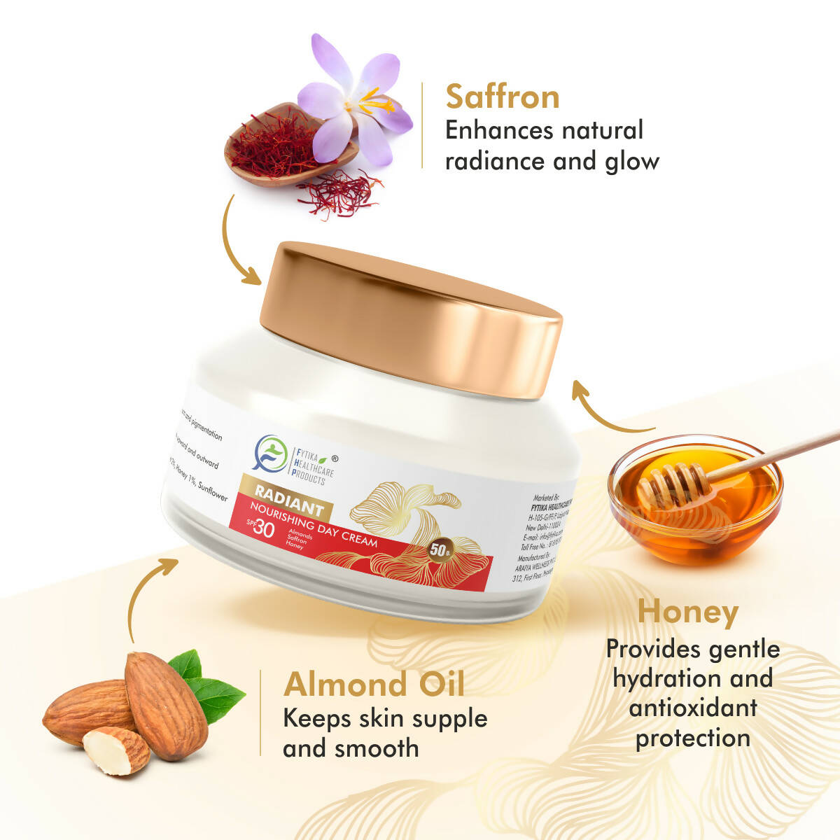 Fytika Radiant Nourishing Day Cream with Saffron, Almonds and Honey with SPF30 | Grocsy