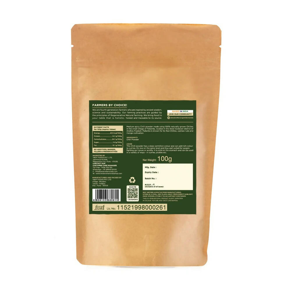 Two Brothers Organic Farms Pallantla Chilli Powder | Grocsy