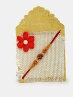 NVR Men Set of 2 Gold-Toned Ganesha Stone-Studded Rakhi With Roli Chawal & Chocolate | Grocsy
