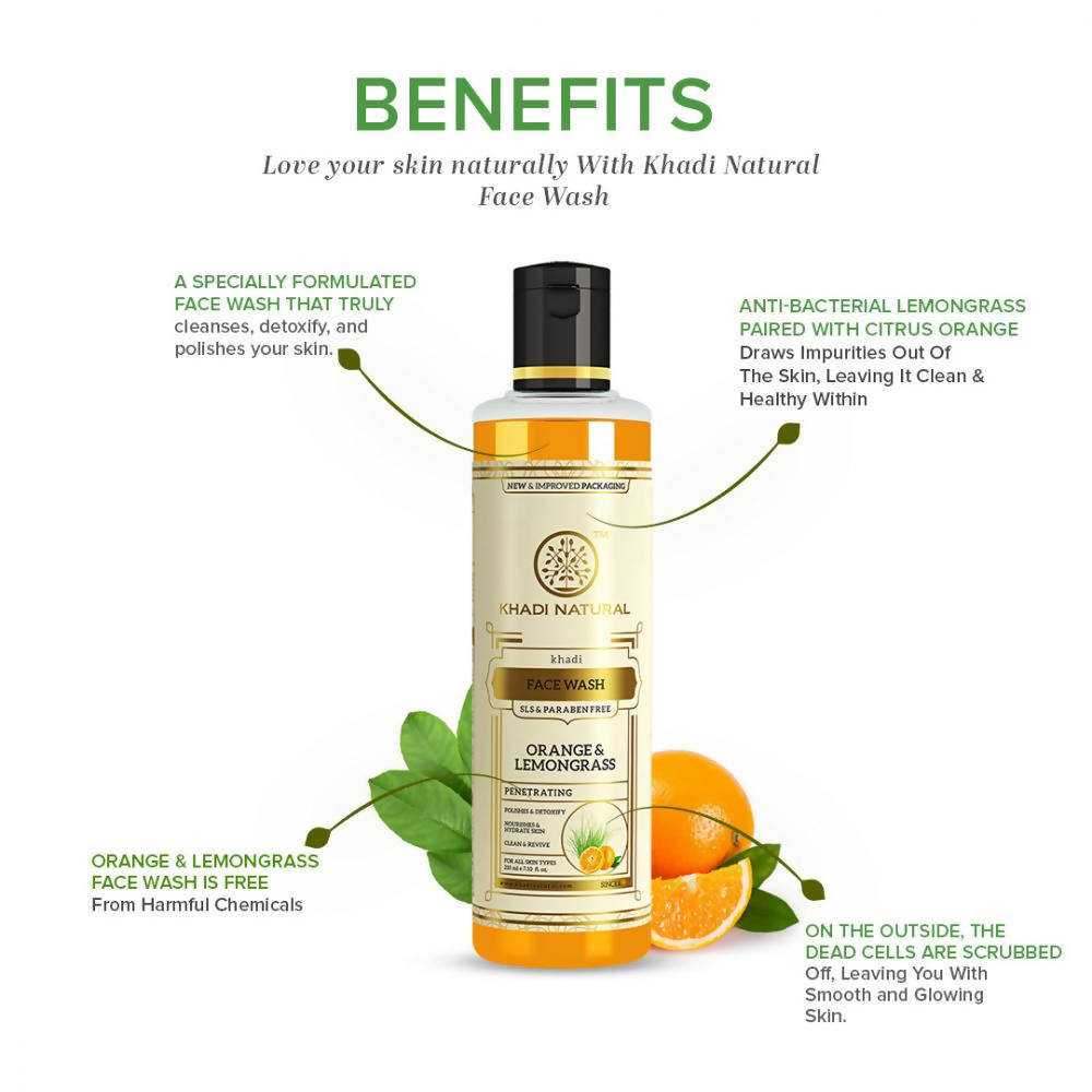 Khadi Natural Orange & Lemongrass Face Wash | Grocsy