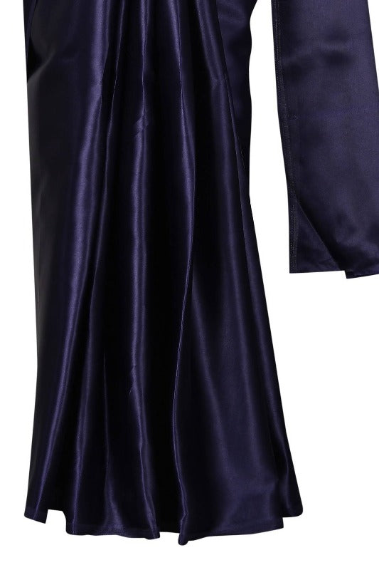 Vamika Navy Satin Designer Saree (PAVITRA NAVY) | Grocsy