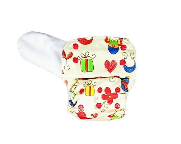 Kindermum Nano Aio Cloth Diaper With 2 Organic Cotton Inserts- Baby Doodle For Kids | Grocsy