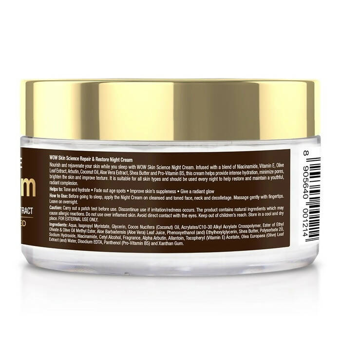 Wow Skin Science Night Cream With Niacinamide & Olive Leaf Extract | Grocsy