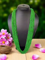 Inhanns Rangsaaz 20-Layer Luxe Long Beaded Only Necklace - Green Only Necklace | Grocsy