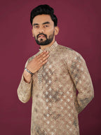 Anaita Cream Chikankari Work Viscose Rayon Straight Kurta | Grocsy