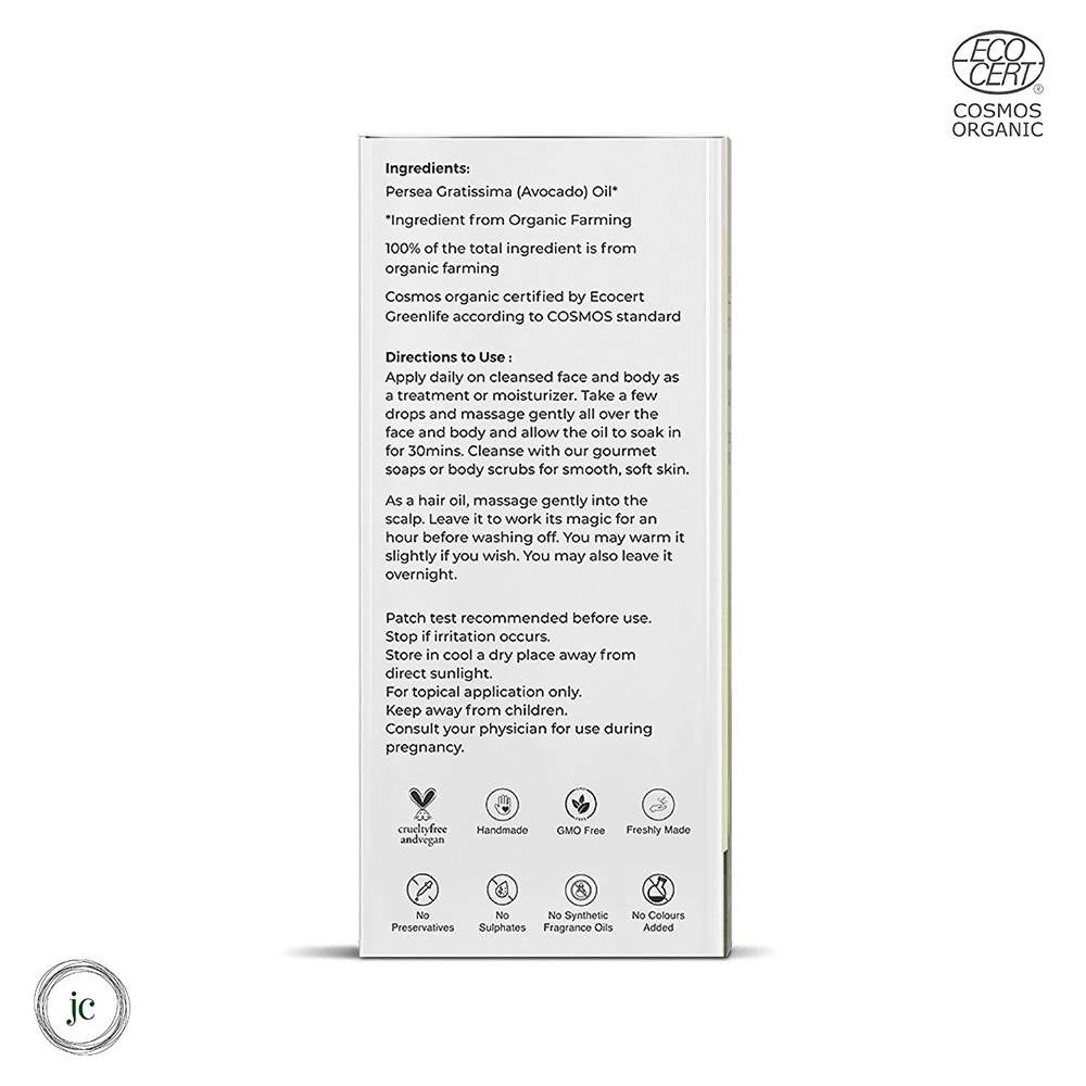 Juicy Chemistry Pure & Organic Avocado Cold Pressed Carrier Oil | Grocsy