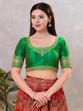 Joban Fashion Women Silk Green Stitched Blouse | Grocsy