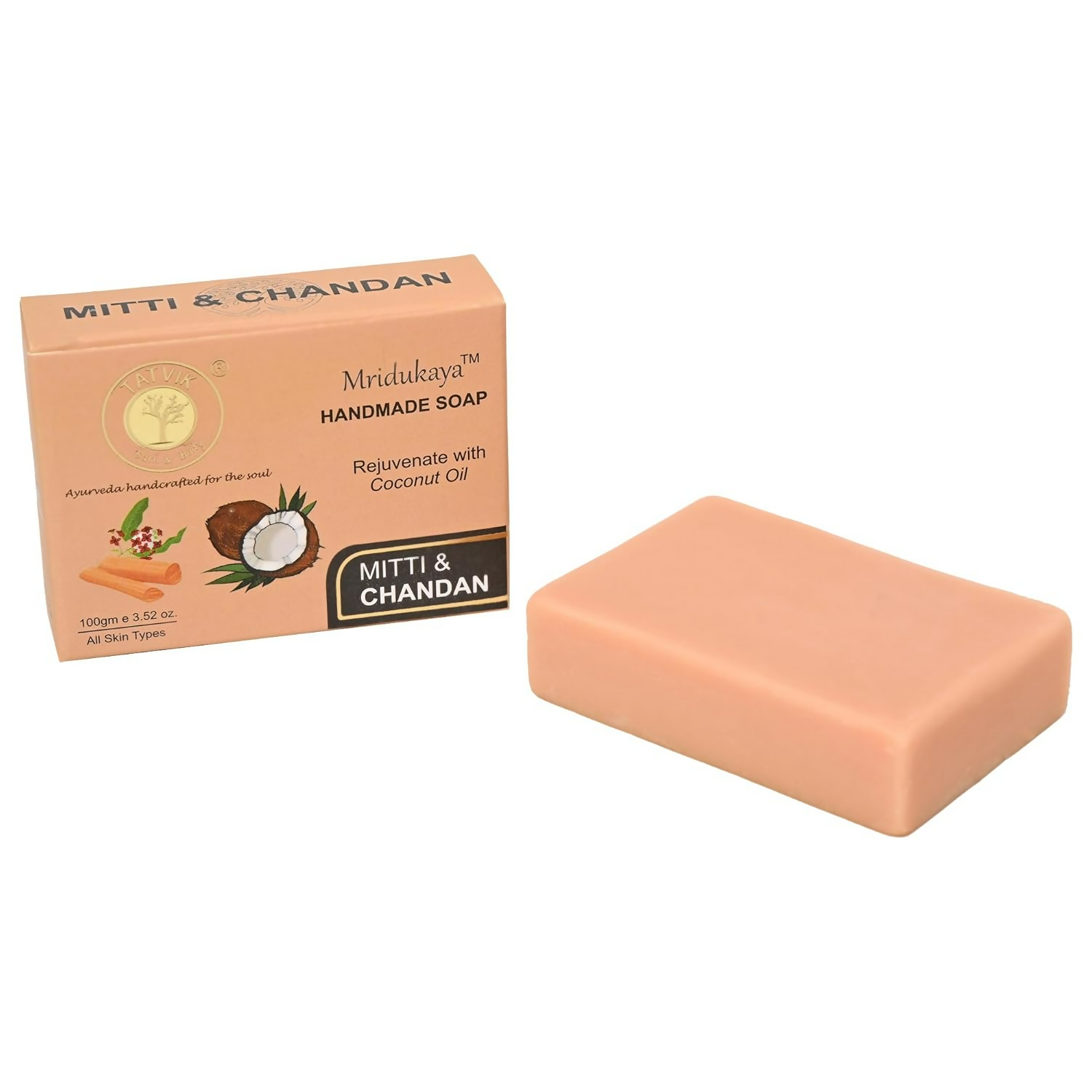 Tatvik Ayurveda Mridukaya Hand Made Soap (Mitti & Chandan) | Grocsy