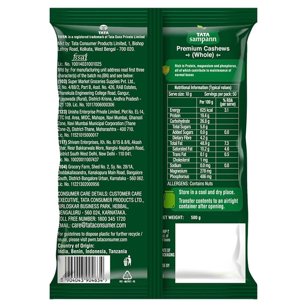 Tata Sampann Pure Premium Cashews | Grocsy