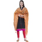 A R Silk Orange Color Silk Pahadi Print Dupattas and Chunnis | Grocsy