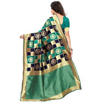 Vamika Banarasi Jaquard Rama Green Weaving Saree (Banarasi 25) | Grocsy